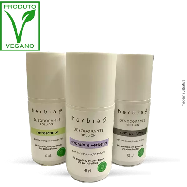 Trio de Desodorantes Veganos Roll-on-HERBIA